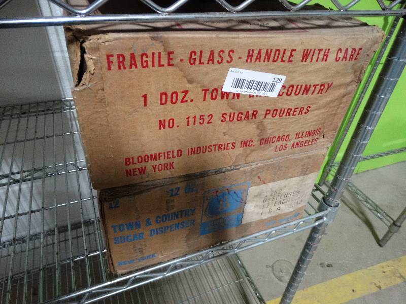 lot 129 image: 2 cases of unused sugar dispensers