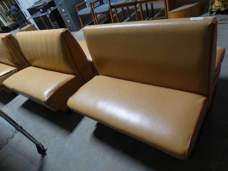 lot 134 image: 6 matching booth seats- 2 double sided- 4 singles