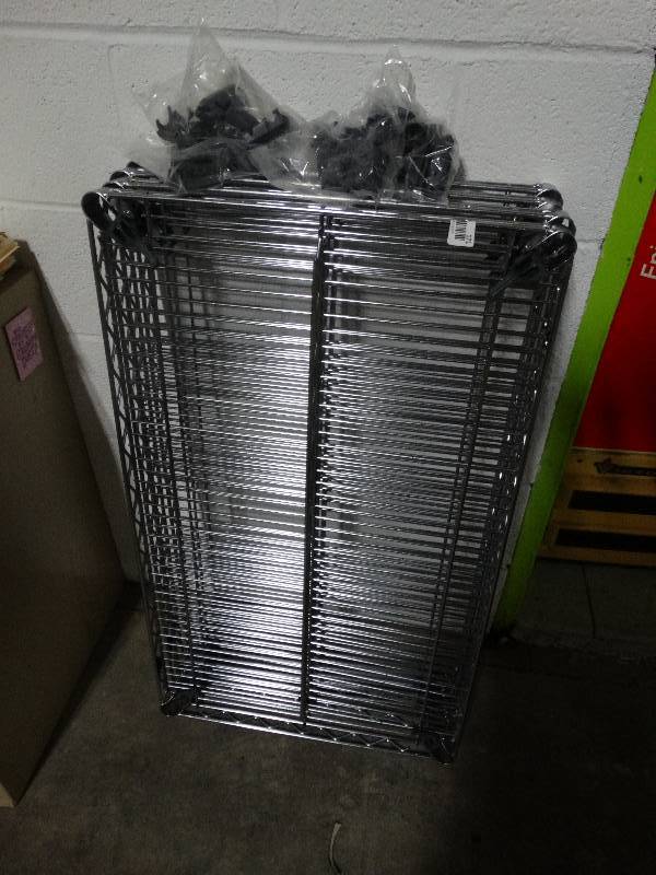 lot 171 image: 4 new metro shelves & 4 bags of clips