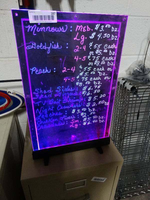 lot 187 image: Lighted marker board menu board