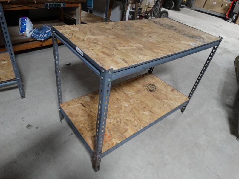 lot 188 image: 2 shelf metal & wood rack