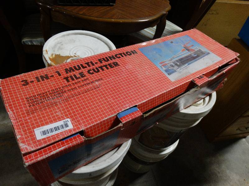 lot 201 image: 3-in-1 multi function tile cutter in box