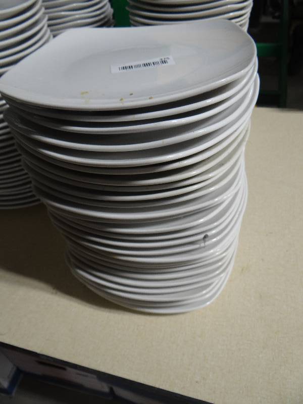 lot 375 image: 28 round edge square dinner plates