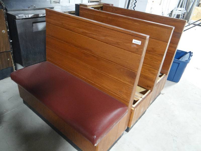 lot 412 image: 3 matching wood booths