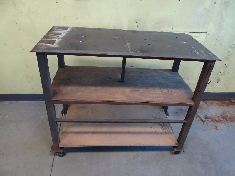 lot 5539 image: 48 X 24 Custom Built Metal Shop Cart