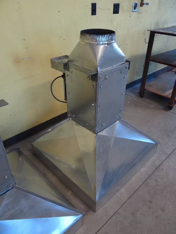 lot 5544 image: 36 Square Sheet Metal Welding Vent Hood With Cook Blower