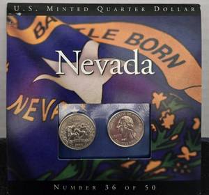 lot 44124 image: U.S. Minted Quarter Dollar NEVADA Number 36 of 50
