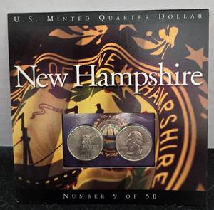 lot 44125 image: U.S. Minted Quarter Dollar NEW HAMPSHIRE Number 9 of 50
