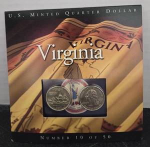 lot 44126 image: U.S. Minted Quarter Dollar VIRGINIA Number 10 of 50