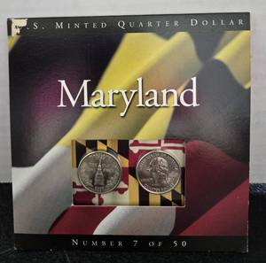 lot 44128 image: U.S. Minted Quarter Dollar MARYLAND Number 7 of 50