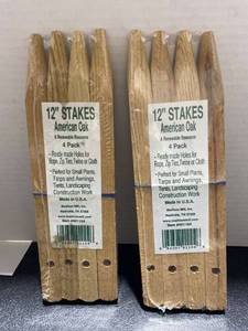 lot 44146 image: 2 American Oak Stakes 12 inch