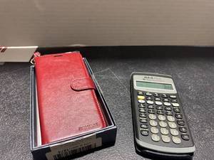 lot 44147 image: Galaxy S10 Magnetic Closure Phone Case and Calculator