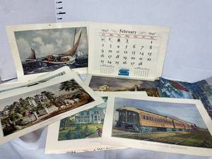 lot 44156 image: Vintage Calendar Pages Over 25 Prints