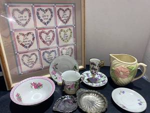 lot 44453 image: Tea Cups, Vase and , Love Picture