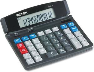 lot 44457 image: Victor 1200-4 Business Desktop Calculator, 12-Digit LCD Duel Power