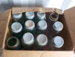 Antique Quart Mason jars (12) with Porcilin lined zink lids