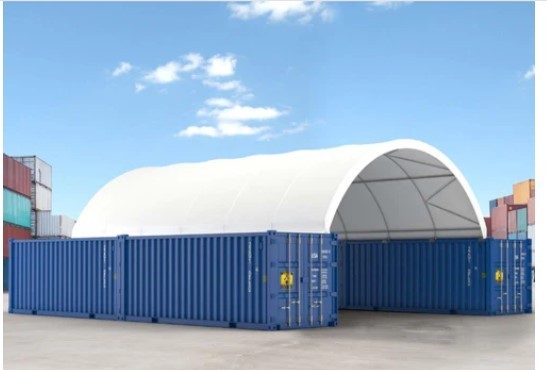 lot 1113A image: Unused 2024 Gold Mountain-C2040-300gsm PE Dome Container Shelter