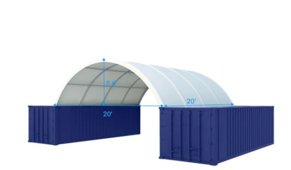 lot 1175 image: Unused 2024 Golden Mount-C2020-300gsm PE Dome Container Shelter.