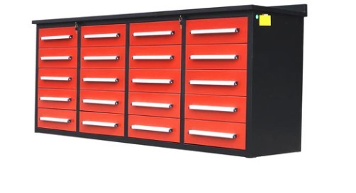 lot 1141A image: Unused 2024 Steelman 7FT-20D Red Work Bench with 20 Drawers