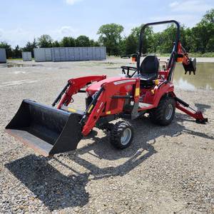 lot 10 image: 2020 GC1723E Massey Ferguson Tractor With Front Loader and Backhoe  120.8 Hours