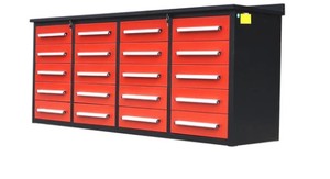 lot 1141D image: Unused 2024 Steelman 7FT-20D Red Work Bench with 20 Drawers