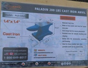 lot 2650 image: Unused 2024 Paladin CAST IRON ANVIL PLD-CIA200