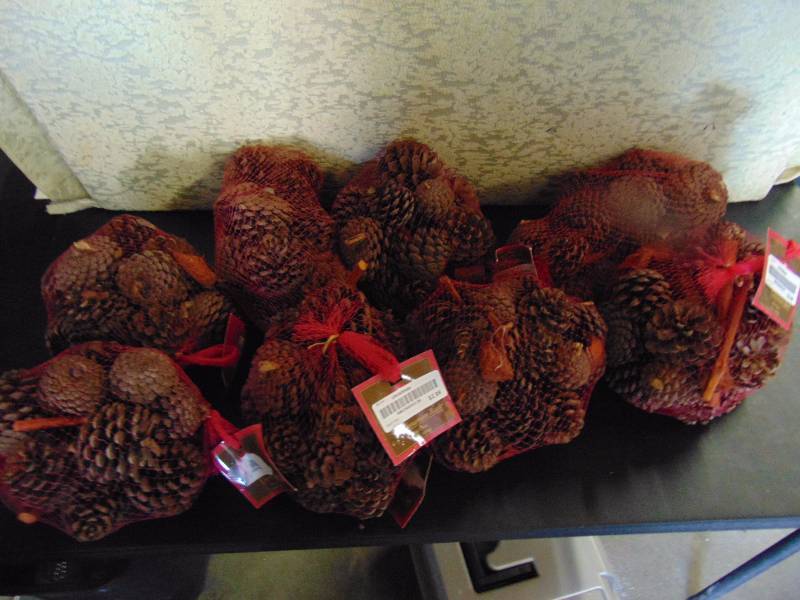lot 4210 image: (8) bags Trim- A- Home Cinnamon Bark Pine cones