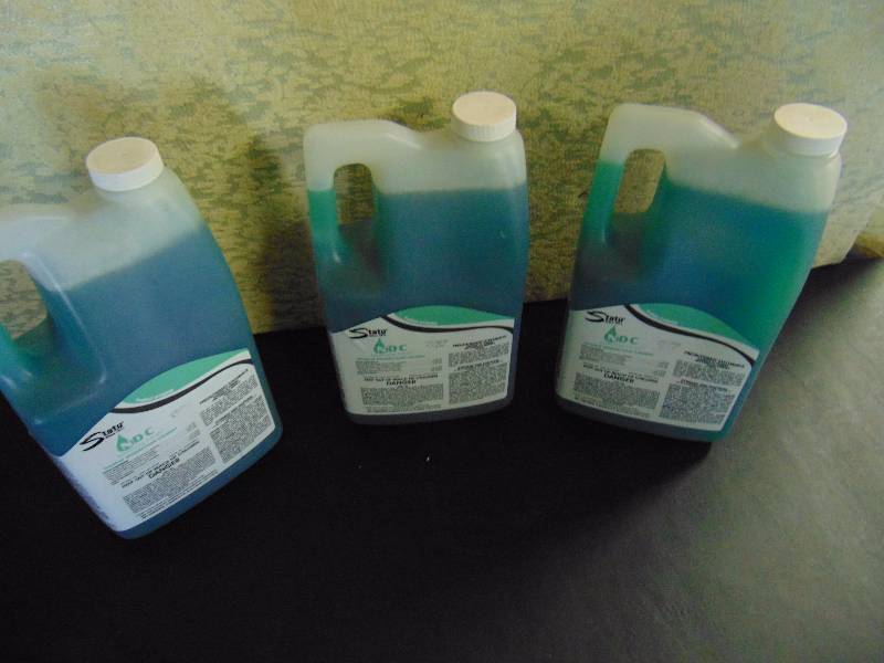 lot 4229 image: (3) bottles State NDC Neutral Disinfectant Cleaner, Morning Fresh Scent, approx 9 liters