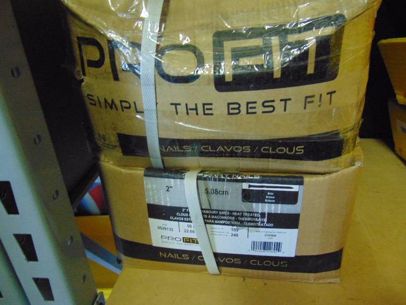 lot 4245 image: (2) boxes ProFit 2 Fluted Masonry Nails, 50 lb boxes
