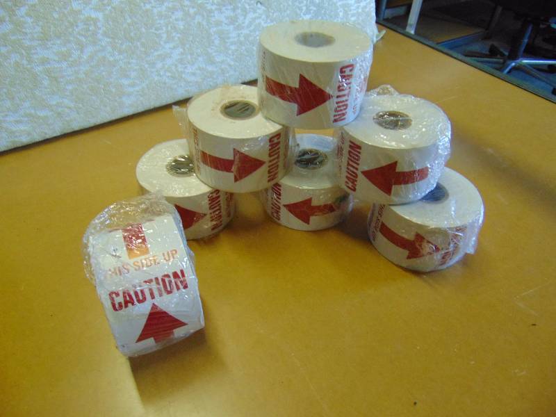 lot 4279 image: (7) rolls This side Up Caution stickers, 500 per roll