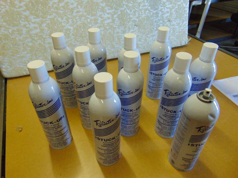 lot 4308 image: (11) ct. lot Reliatex Inc. Stuck Up Adhesive Spray, 13 oz. cans