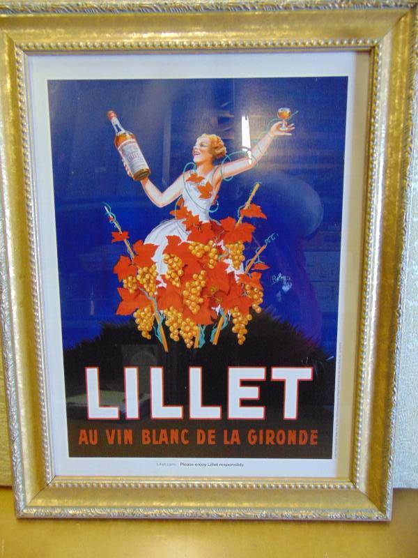 lot 4322 image: Lillet Au Vin Blanc De La Gironde Framed Advertisement Roby 37, 24 x 19
