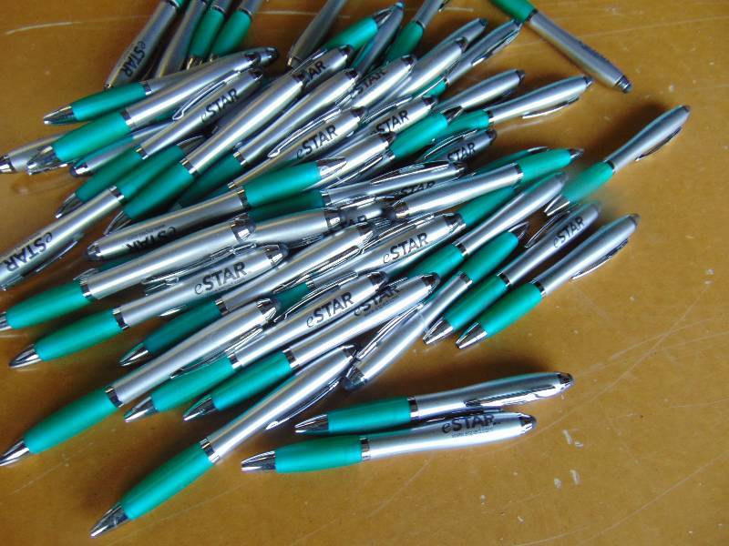 lot 4368 image: (50) ct. lot twist pens with stylus end, black ink