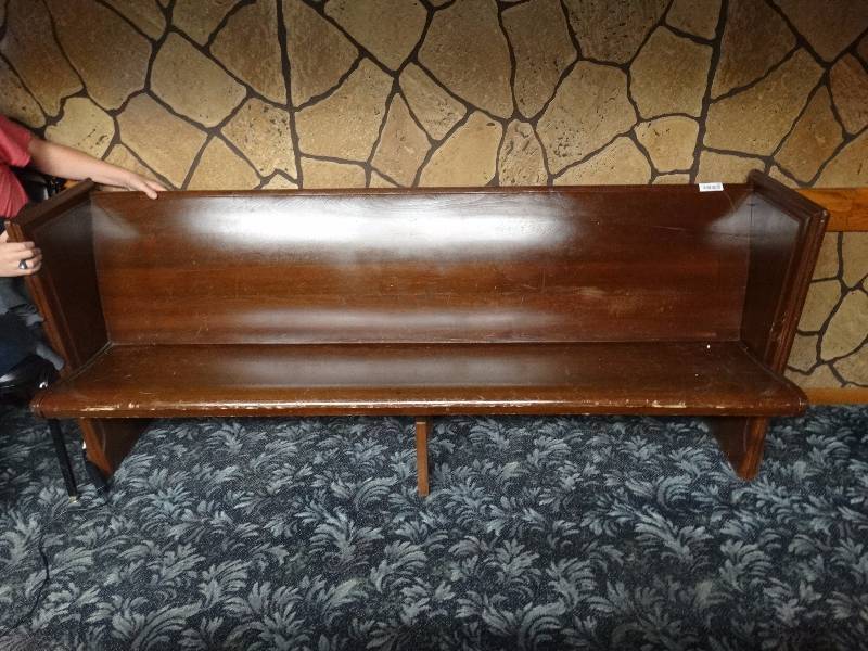 lot 413 image: Wooden church pew.