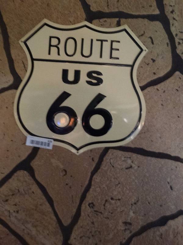 lot 428 image: Route 66 metal sign.