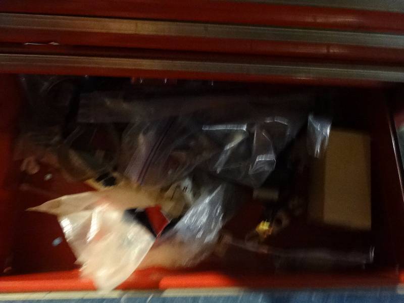 lot 469 image: Contents of 5 drawers. hardware, sockets, tape and etc.