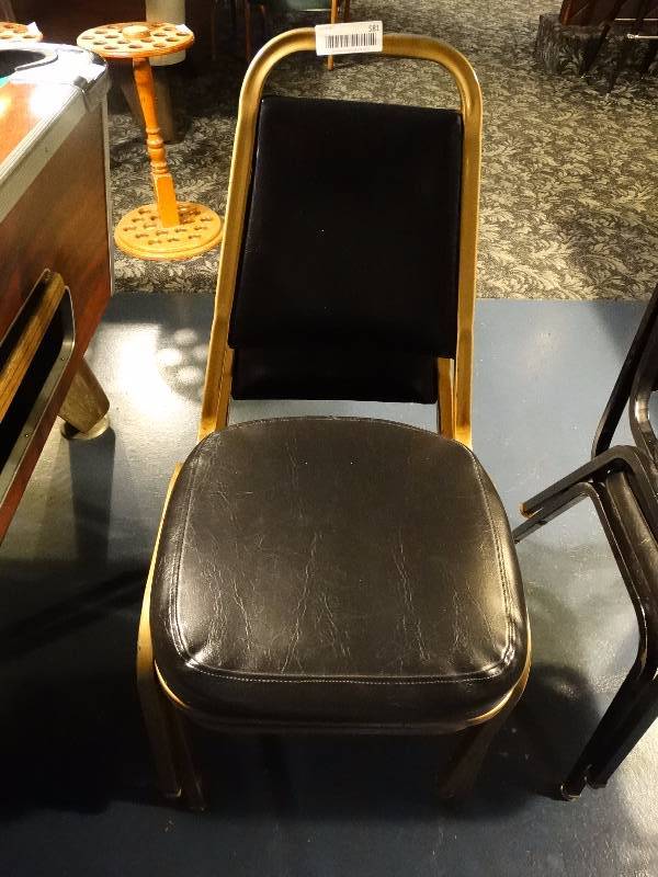 lot 581 image: 2 padded stack chairs