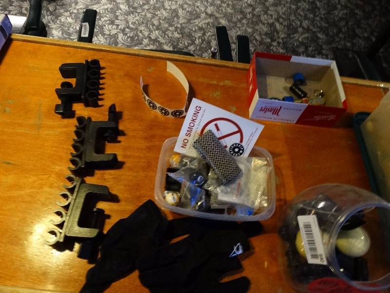 lot 640 image: Cue holders, key chains & misc.