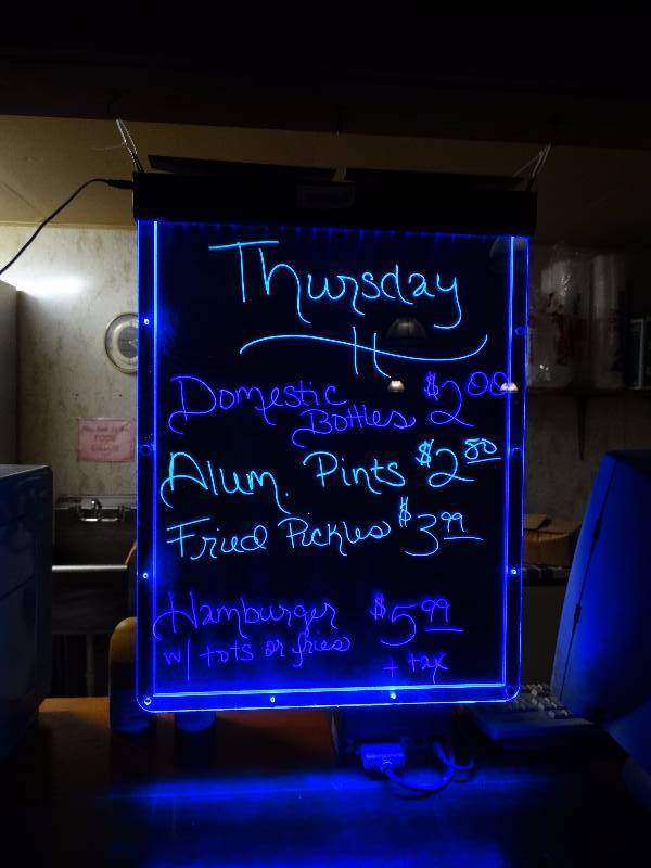 lot 649 image: Lighted menu sign.