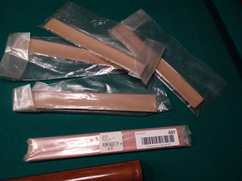 lot 697 image: 9 Metal Cue Tip Trimmer, w4 packages of replacement sanding pads.