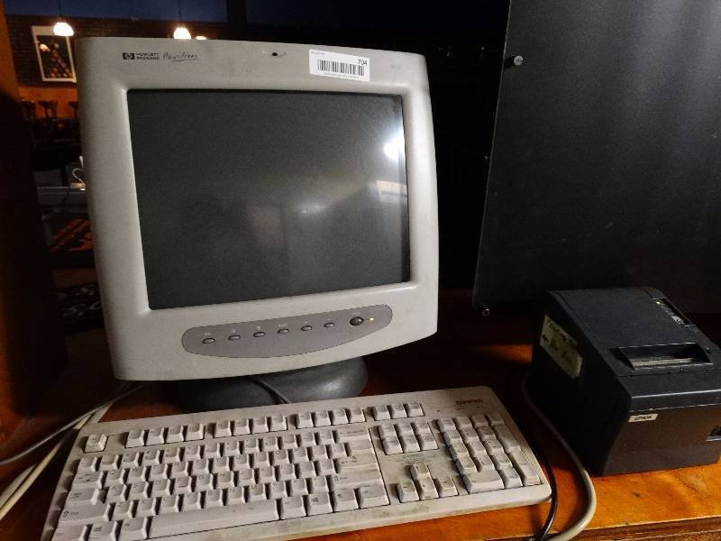 lot 704 image: Computer wmonitor, keyboard, & receipt printer