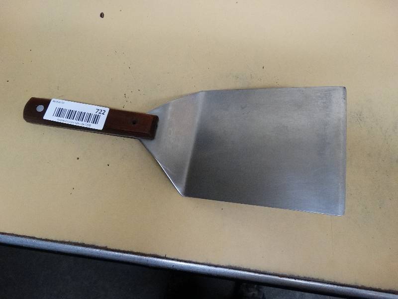 lot 722 image: Large Stainless still Grill Spatula wwood handle.