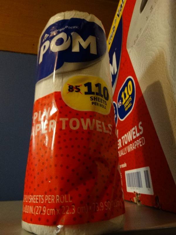 lot 764 image: Box of 17 POM 2 ply paper towels.
