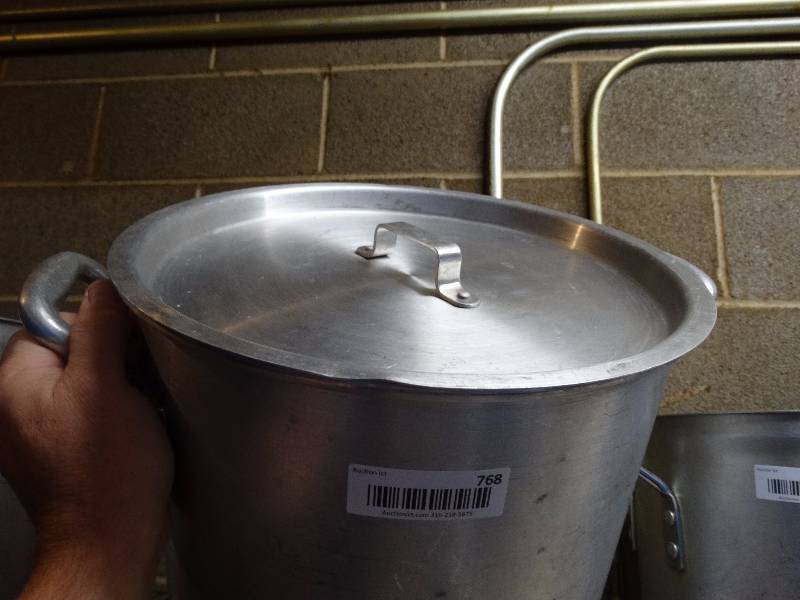 lot 768 image: Aluminum 32 quart stock pot wlid.
