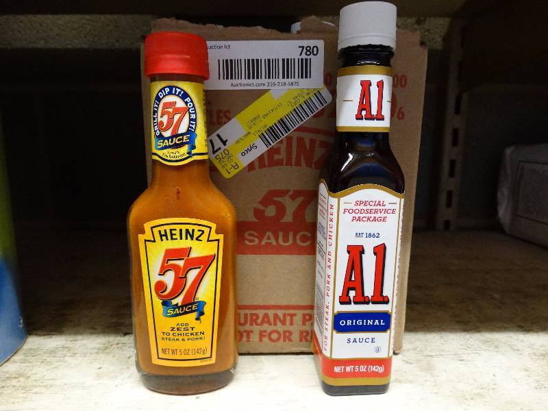 lot 780 image: 19 - 57 sauce & 4 A1 sauce unopened.