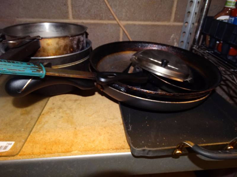 lot 788 image: Assorted pots & pans & misc.