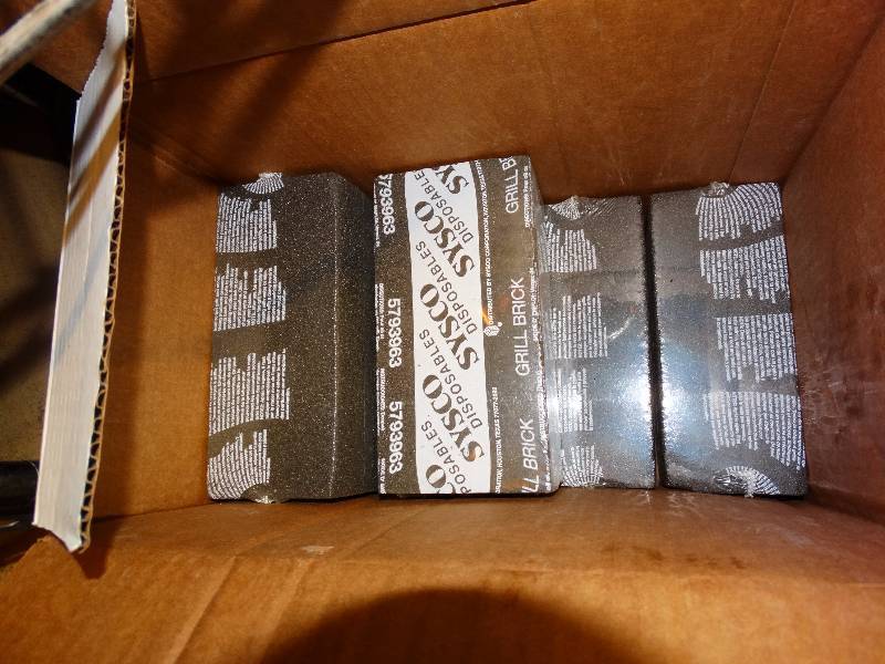lot 802 image: Box of 6 grill bricks, used hot blocks.