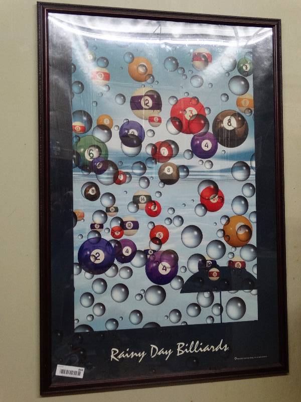 lot 844 image: Raining day billiard picture.