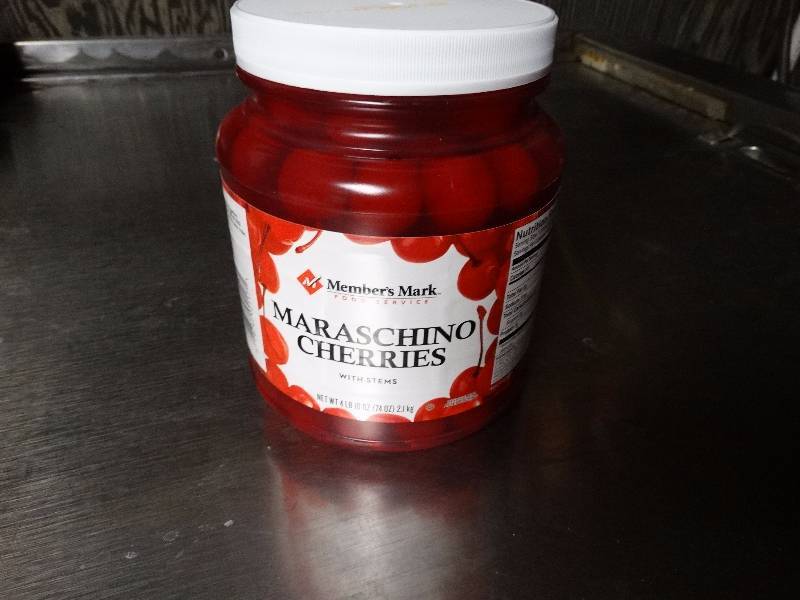 lot 909 image: Jar of maraschino cherries