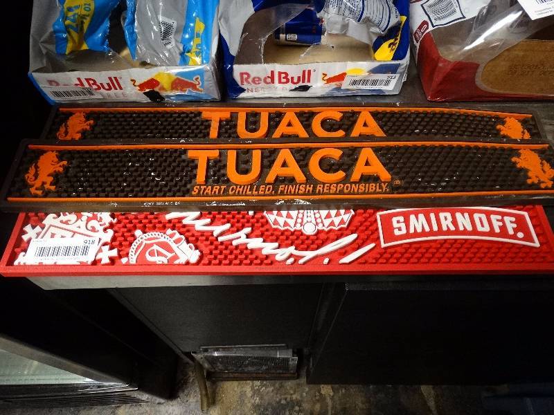 lot 918 image: 2 Tuaca bar mats & 1 Smirnoff bar matt